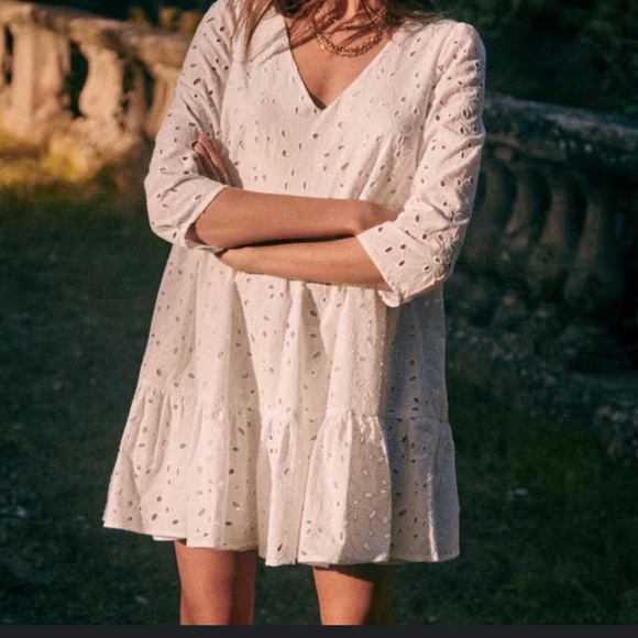 Sezane Aura Ecru Dress sz 36 - Picture 2 of 7